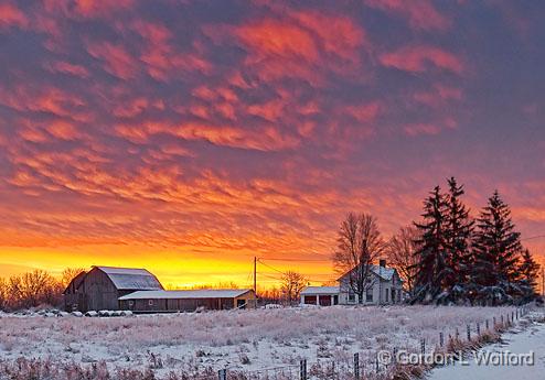 Farm Snowscape At Sunrise_21164.jpg - Photographed near Smiths Falls, Ontario, Canada.